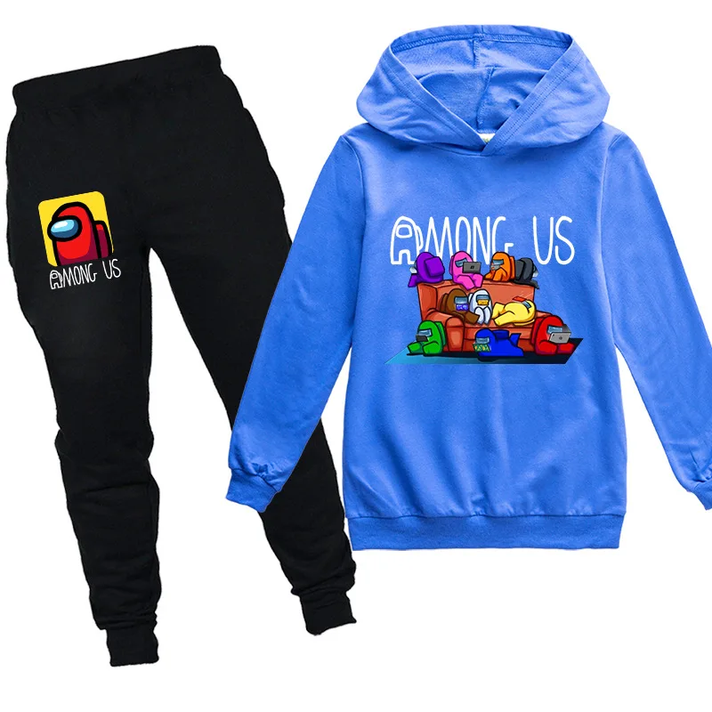 

Game Among Us Hoodies Pants Suit for Teens Girls Boys Children Cartoon Anime Sweatshirt Suit Kids Autumn Winter Clothes