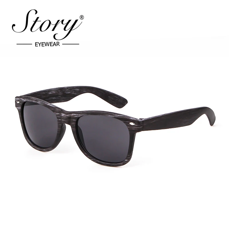 Мужские Винтажные Солнцезащитные очки с имитацией бамбукового дерева черные