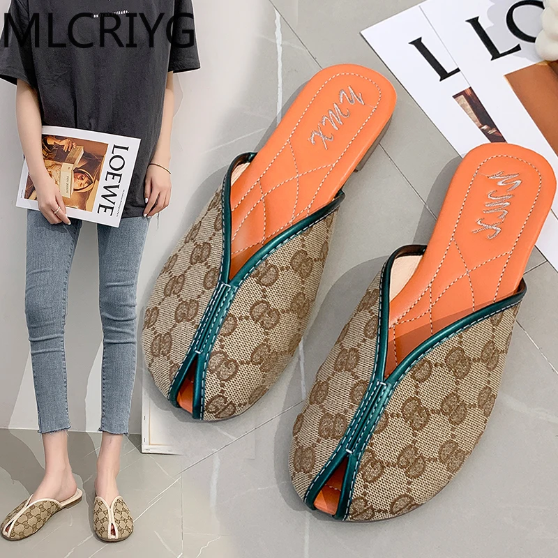 Ladies sandals comfortable canvas flat shoes women casual summer thick bottom indoor and outdoor slippers | Обувь