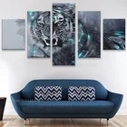 Настенный декор для спальни или гостиной 5 шт. HD Печать острые тигровые животные картины на холсте модульные плакаты картины в рамке искусство