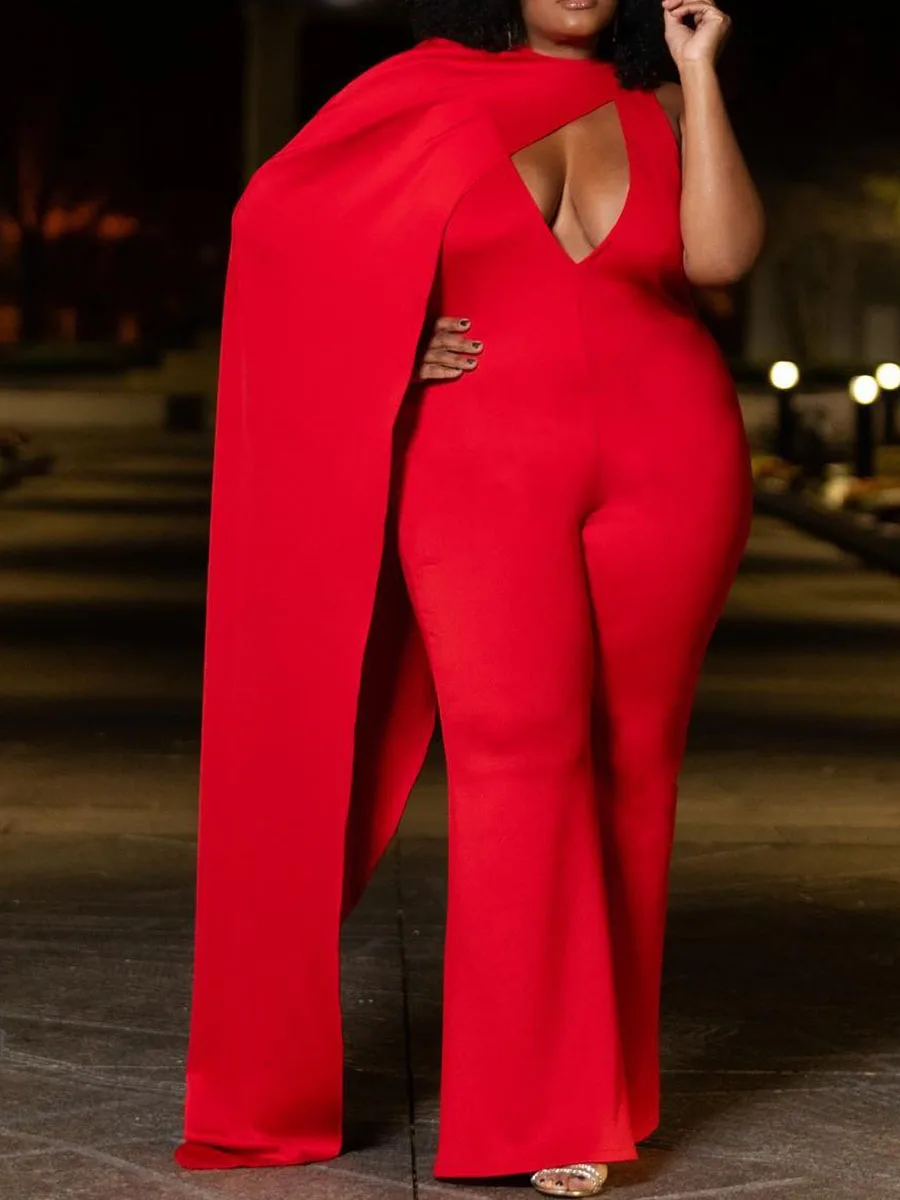Летние сексуальные Клубные красные комбинезоны размера плюс вечерние женские