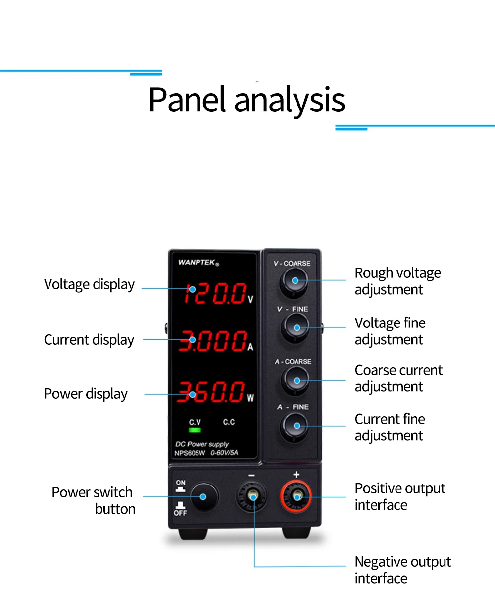 Adjustable dc power supply NPS1203W dual digital LED display laboratory power supply regulator 120V 3A Bench source power