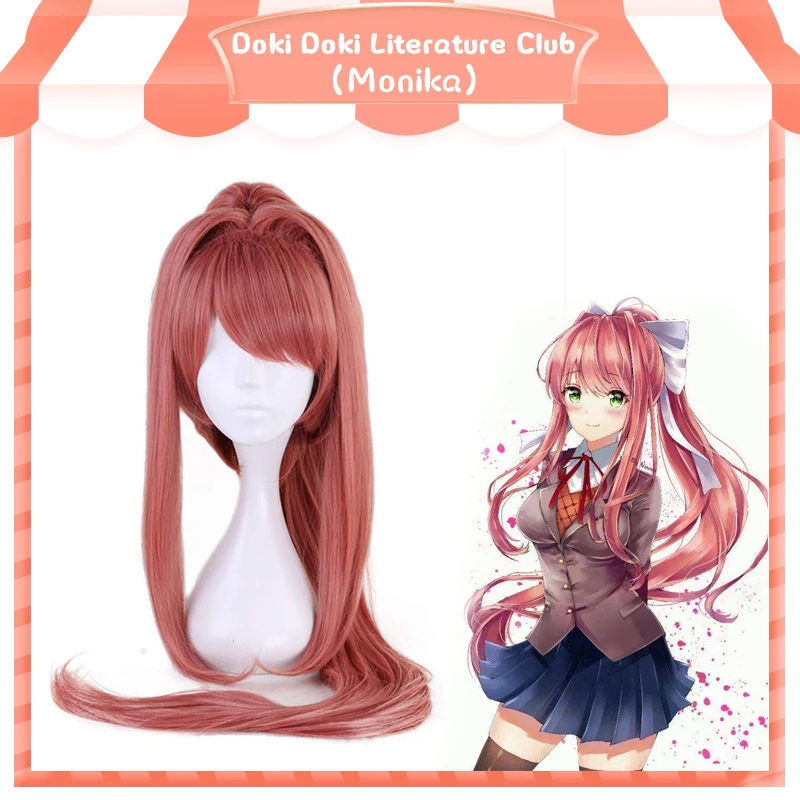 ANOGOL Monika Doki Literature Club Yuri Sayori DDLC высокотемпературные синтетические парики для косплея для девочек на Хэллоуин
