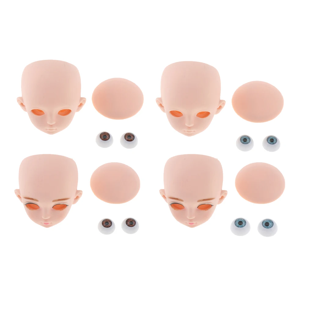 

60cm Doll Faceplate + Backplate Head With Eyes Set For 1/3 Parts