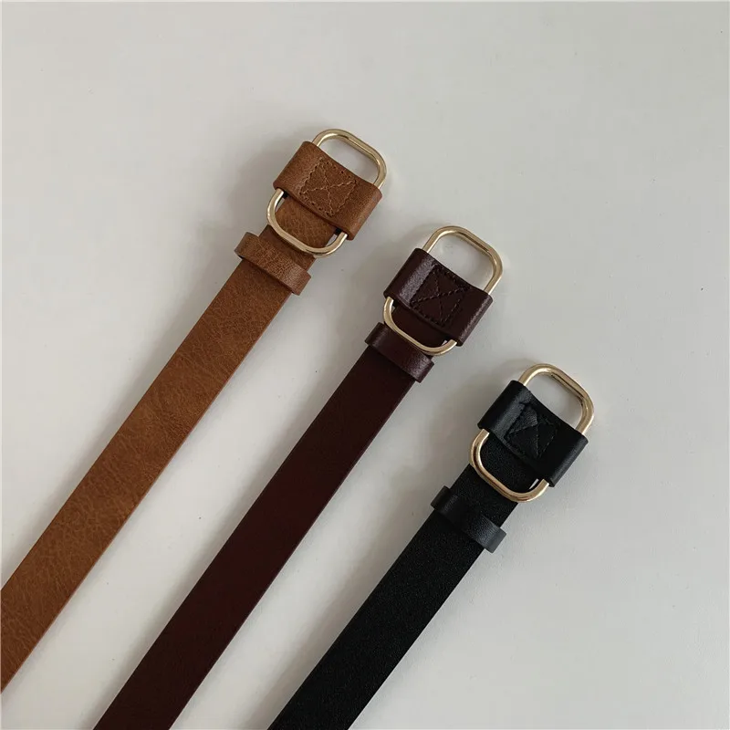 

Non-porous simple belt female decorative joker jeans belt adjustable small belt wind belt