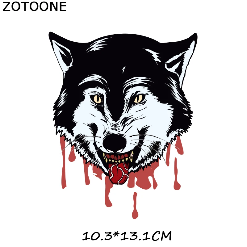 Нашивка ZOTOONE с головой волка аппликация для глажки Мультяшные животные наклейки