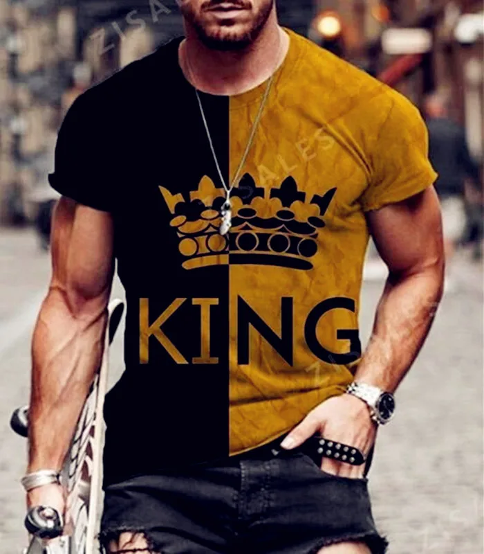 

Мужская футболка с принтом короля музыки, Повседневная забавная футболка с коротким рукавом, облегающая летняя футболка, Лидер продаж 2021