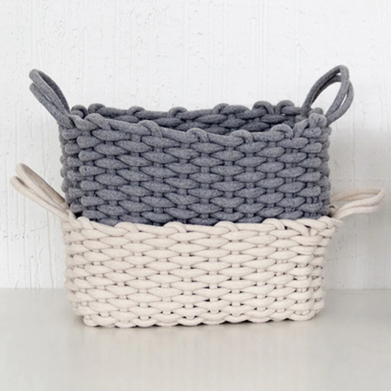 Корзина для хранения из толстого хлопка ручное плетение Скандинавская