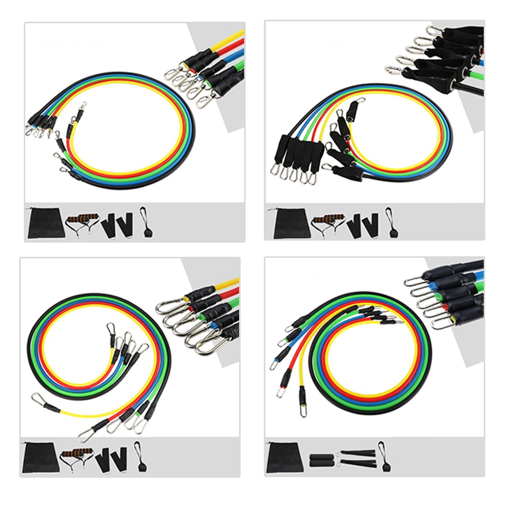 11 шт./компл. Эспандер для фитнеса тренировок Эспандеры латексные трубки педаль