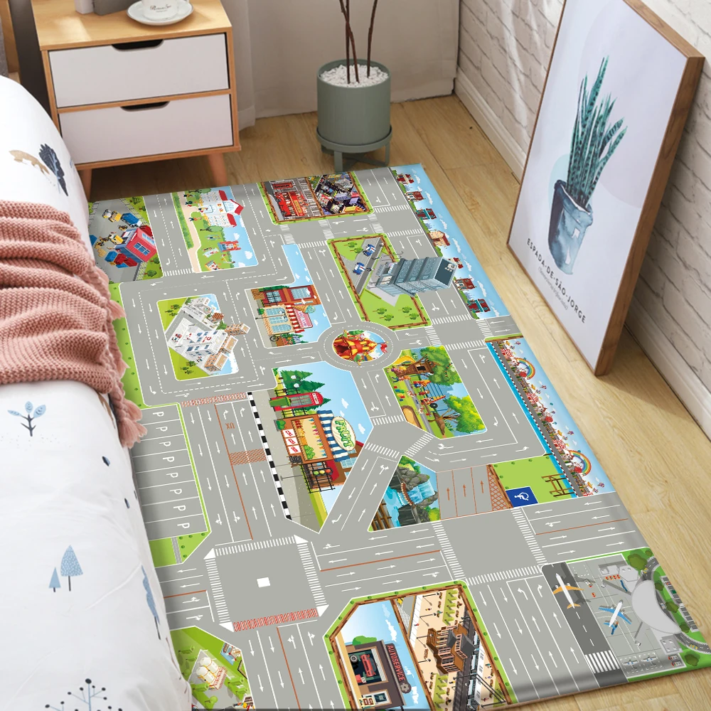 

Anti Slip Rug Game Mat Bedroom Flannel 2021 Home Decoration Bathroom Mat Soft Carpet Printing Kid Play Living Room Floor Rugs