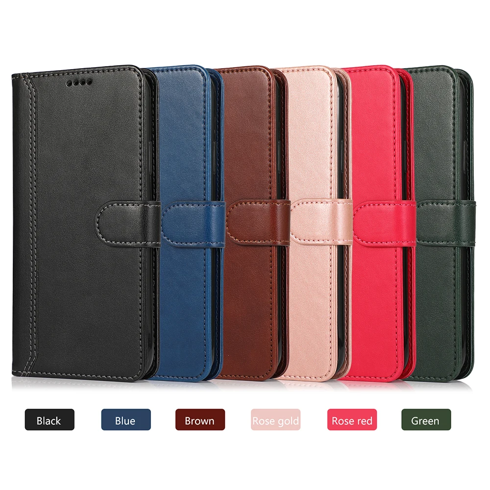 

Leather Flip Wallet Phone Case For iPhone 12 Mini 11 Pro XS Max X XR 8 7 6s 6 Plus SE 2020 12Pro Card Slots Stand Cover Coque