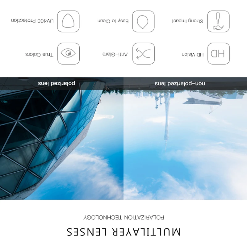Мужские классические солнцезащитные очки NO.ONEPAUL черные поляризационные