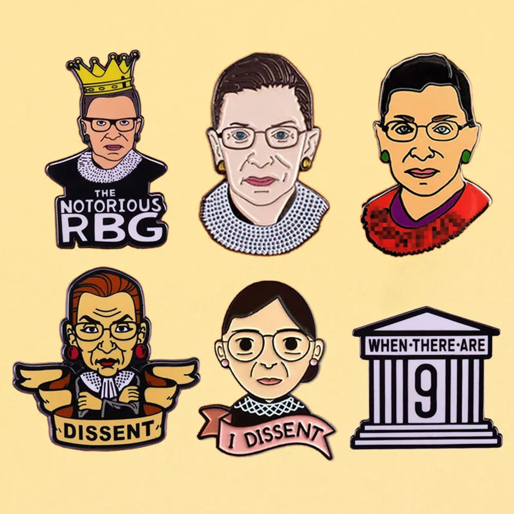 Милый Рут Бадер Гинзбург эмаль контактный разъем справедливости значок