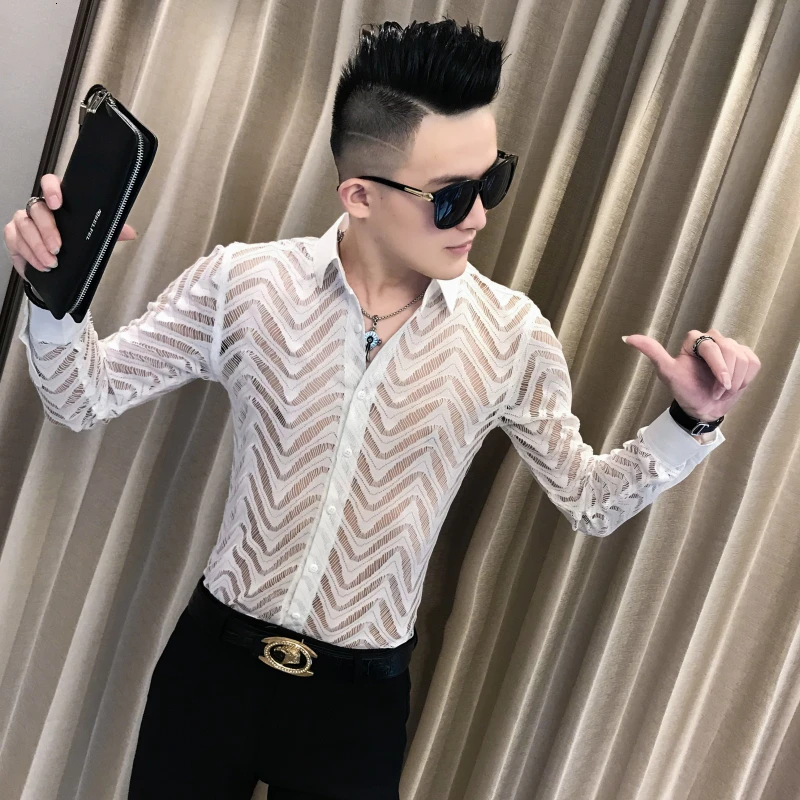Рубашка Camisa hombre, простроченная полосатая рубашка, прозрачная рубашка для мужчин, Chemise Homme Marque, роскошная летняя рубашка с короткими рукавами