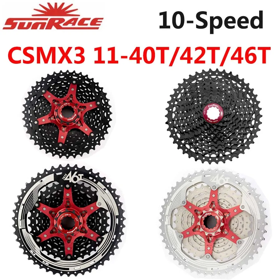 SunRace CSMX3 11-40T 11-42T 11-46T 10 Speed Wide Ratio bike bicycle mtb freewheel 40t 42t 46t Cassette