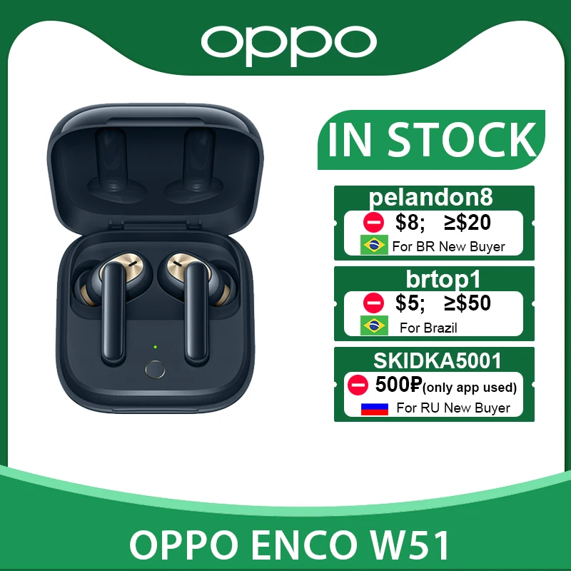 TWS наушники OPPO Enco W51/W31 Bluetooth 5 0 шумоподавление беспроводные Eerdphones для Reno 4 Pro 3 Find X2 ACE