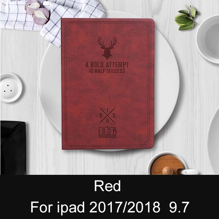 Red Essidi для ipad 9,7 защитный чехол для планшета из искусственной кожи чехол для ipad 6 Air 2 Smart Auto Wake and Sleep Складная подставка - Цвет: Red