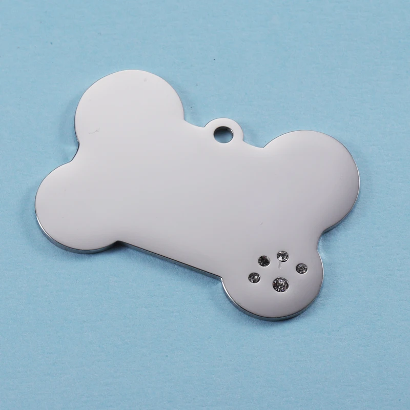 

Fnixtar, 20 шт./лот, 48*35 мм, Пустые Подвески из горного хрусталя в виде кости собаки, зеркальные Полированные Подвески из нержавеющей стали для изг...