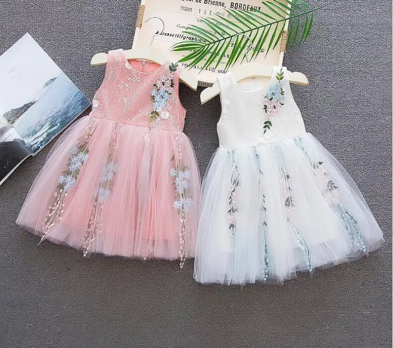 Детское платье пачка BibiCola кружевное с цветочным принтом для