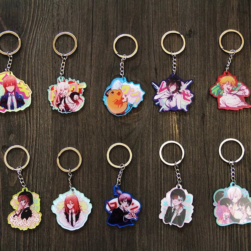 

Keychain Women Anime Chainsaw Man Pendant Keyring Cartoon Acrylic Pochita Makima Power Character Fans Collection Gifts Trinket