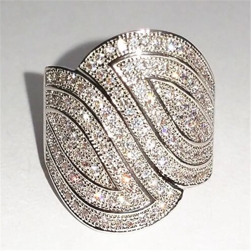 

Leaf shape Pave Diamond Ring Real 925 sterling silver Jewelry Engagement Wedding band Rings for Women Bridal Party accessory