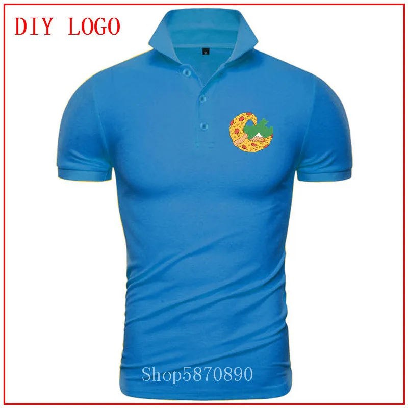 Мужская футболка-поло с коротким рукавом и принтом Большая Пицца канагава |