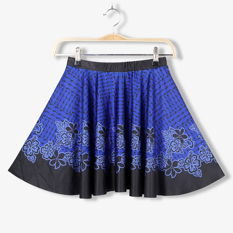

Women Fashion Floral Flowers 3D Printed Pleated Skirt Girls A-line Mini Dress