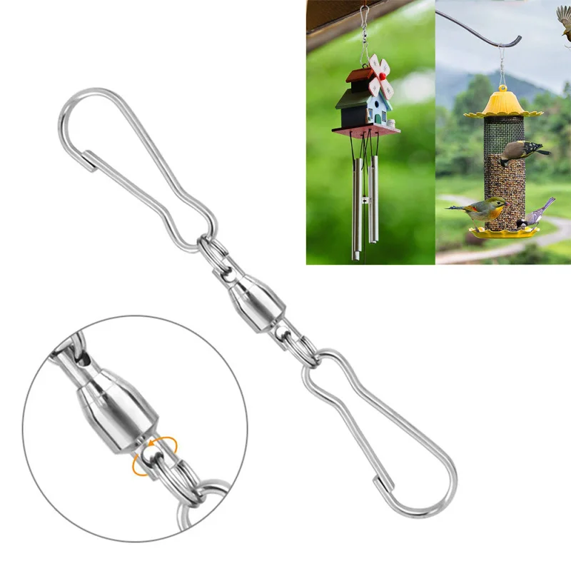 

10PCS/lot Stainless Steel Wind Chime Feeder Rotating Hooks DIY Hanging Decoration Accessories