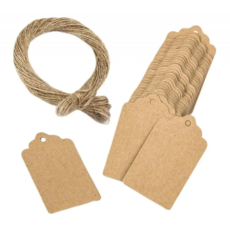 

100pcs Lacy Blank Kraft Paper Gift Tags Wedding Party Xmas Hanging Labels