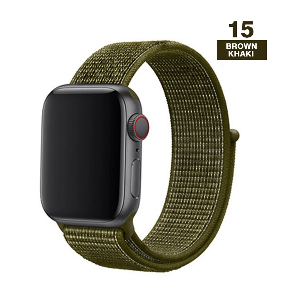 Olive Flak Ремешок для наручных часов Apple Watch серии 3/2/1 38 мм 42 мм мягкий нейлон дышащий сменный ремешок Спортивные петли для наручных часов iwatch серии 4 5 40 мм 44 мм - Цвет ремешка: Olive Flak