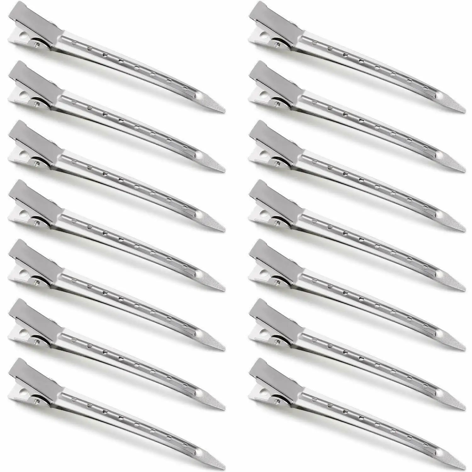 

12 pcs Metal Duck Bill Sectioning Clips Hair Wave Alligator Clamp Barber Cutting