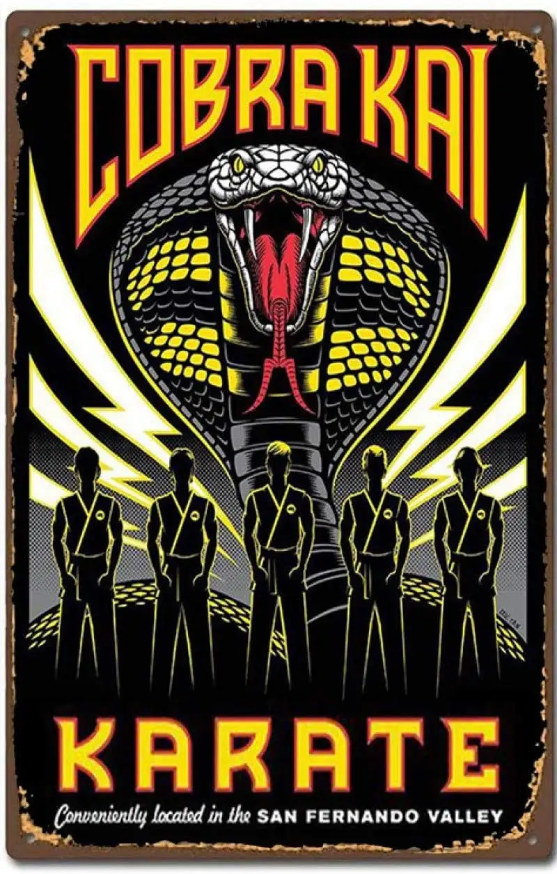 

Кобра Кай, карате металла Винтаж Ретро 8x12 дюймов стены дома вывеска для декора
