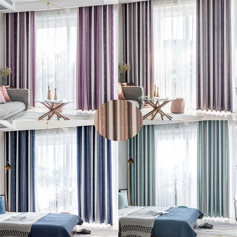 

GYC2459 Gyrohome 1PC Blackout Curtain Yang Polyeaster Star&Moon "Customised" Window Linen LivingRoom Dec