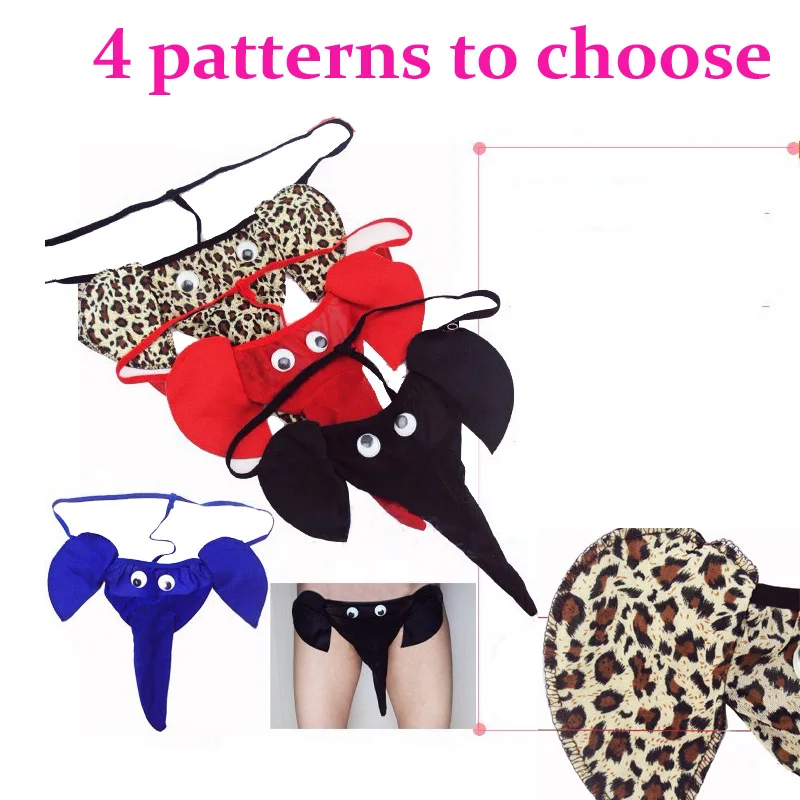 Мужское сексуальное нижнее белье леопардовые стринги в форме слона брюки T pole
