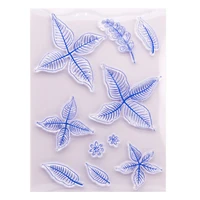 1pc leaves transparent clear silicone stamp seal diy scrapbooking rubber stamping coloring embossing diary decor reusable t1723