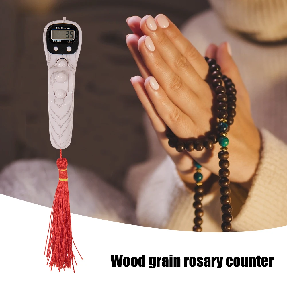 Цифровые электронные четки из зернистой древесины с ЖК-дисплеем счетчик звеньев