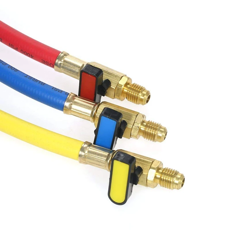 3Pcs R134A R410A R22 R12 800 Psi Manifold Gauge Set A/C Refrigeration Charging Hose High Pressure Hvac Refrigerant | Обустройство