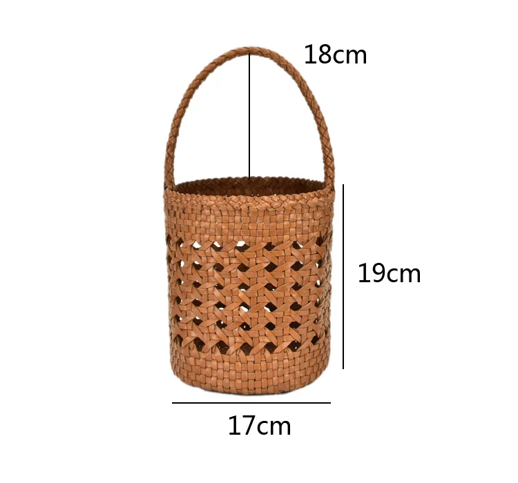 Винтажная Высококачественная тканая сумка-ведро ручной работы из натуральной