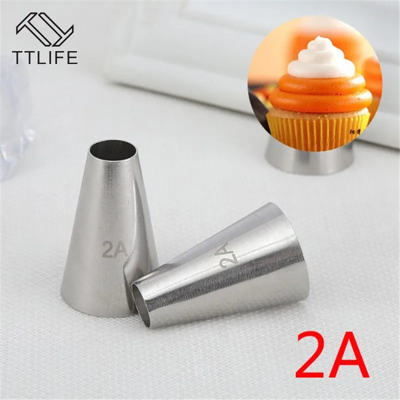

Round Cake Nozzles Pastry Tips Cup Cake Cream Decorating Tool Stainless Steel Cupcake Cookie Piping Nozzle DIY Macaroon #2A