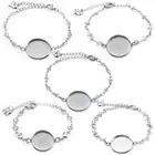 Браслеты-Обручи из нержавеющей стали с круглым кабошоном, 20 мм, 5 шт.