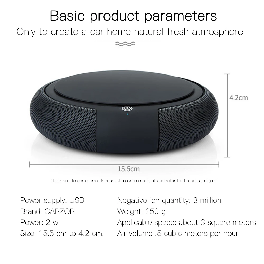 Portable Mini USB Car Air Purifier Ionizer Auto Freshener 3000000 pcs / minutes Natural oxygen bar 5 |