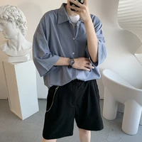 summer dress shirts mens fashion business society mens shirts korean loose short sleeved shirts men solid color casual shirts