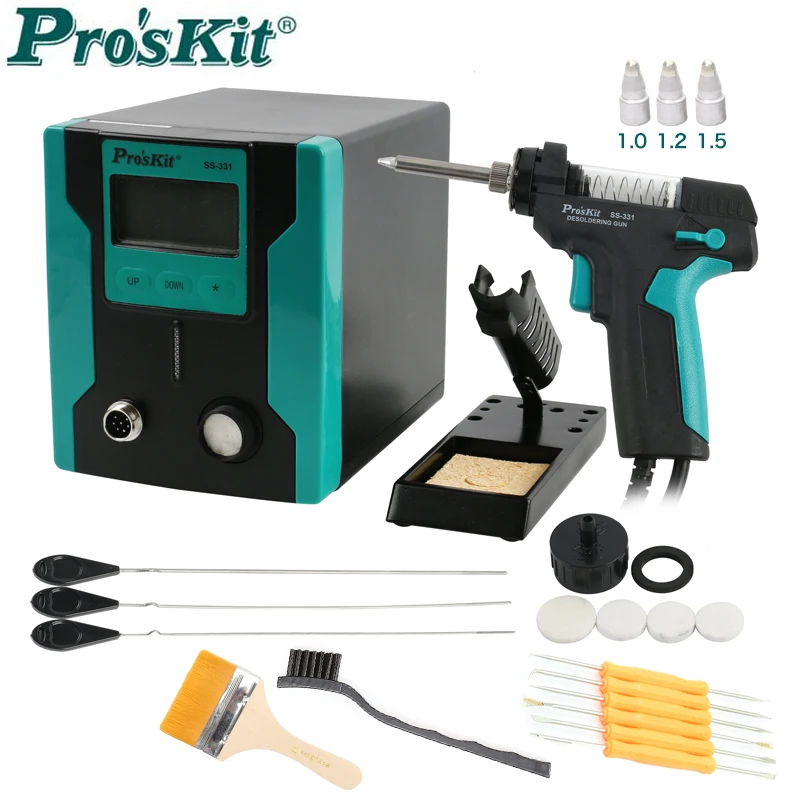 

SS-331H Pro'sKit электрический пистолет для удаления припоя, мощный, антистатический, мощный, для ремонта печатных плат
