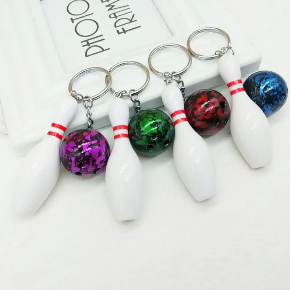 

Hot Sale Key Chains Fashion Bowling Ball Pendant Keychain Bag Car Hanging Ornament Key Ring Holder