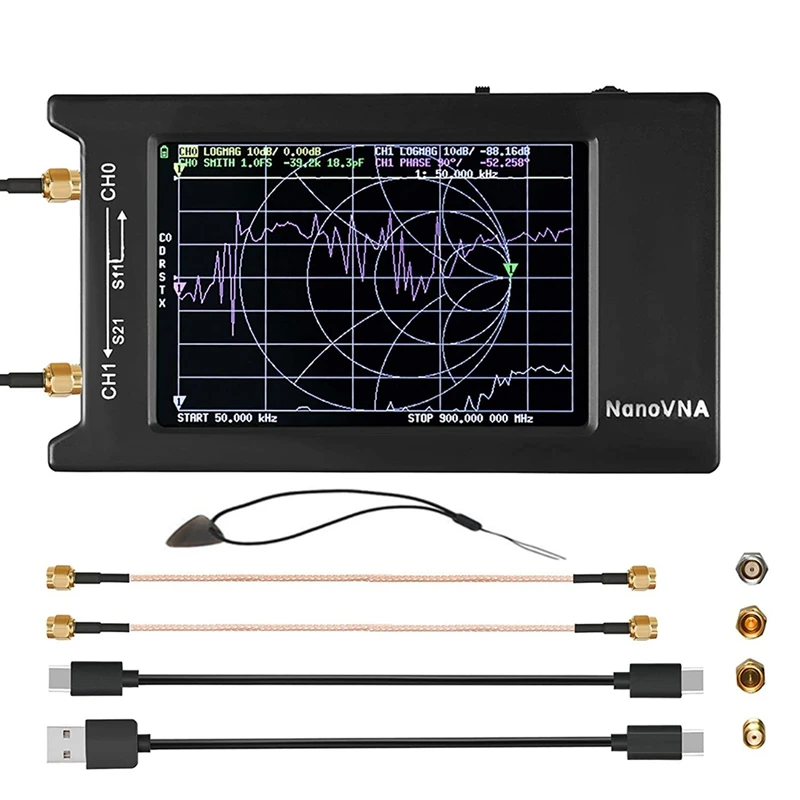 

Векторный анализатор сети NanoVNA-H4, 10 кгц-1.5 ГГц, HF VHF UHF, анализатор измерения антенны, с ЖК-экраном, нано, VNA