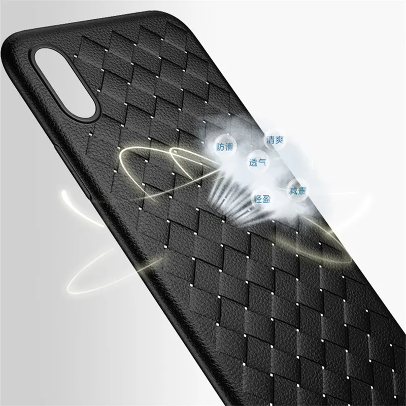 Роскошный сетчатый тканый деловой силиконовый мягкий чехол для iPhone 11 12 Pro Max X XS max