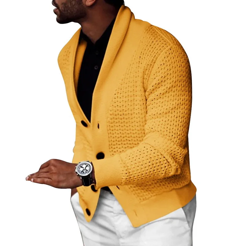 

2021 New Autumn Winter Fashion Men Sweater Coat Solid Color Knitted Sweaters For Mens Casual Buttoned Cardigan Jacket Streetwear