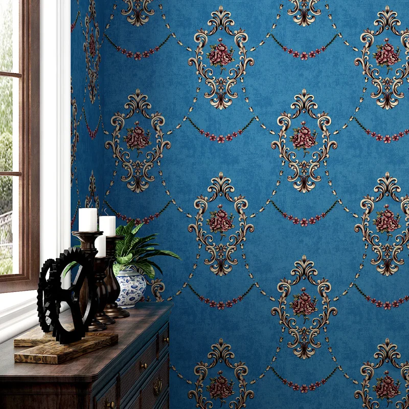 Красивые европейские цветы настенная бумага самоклеящаяся Нетканая 3d Цветочная