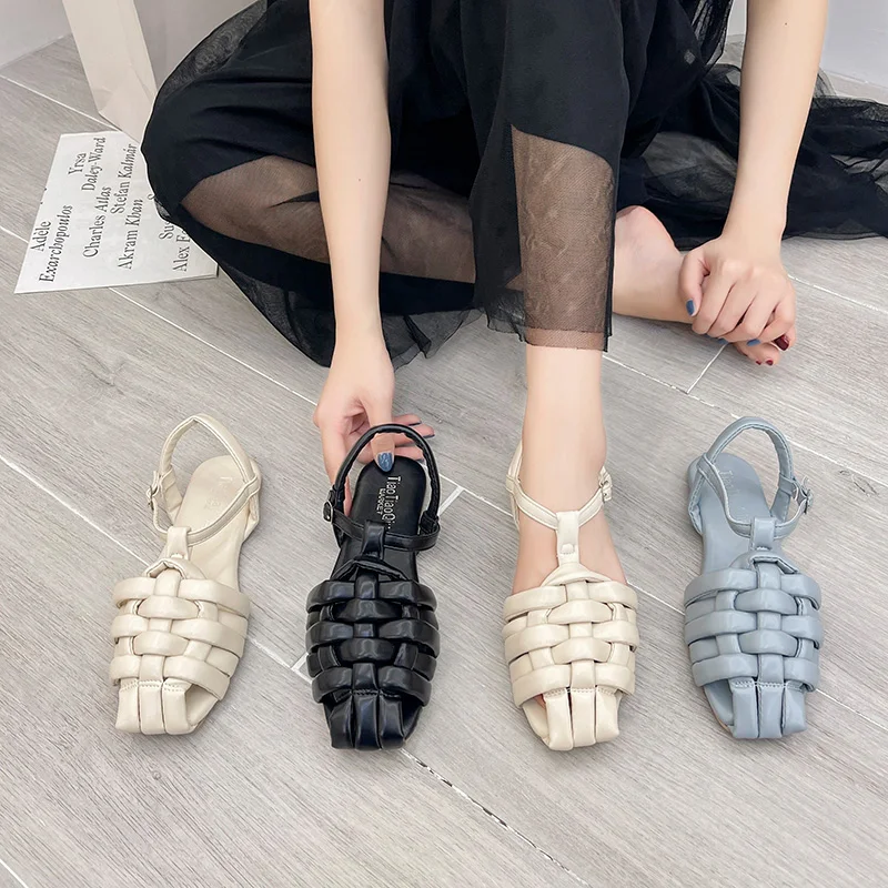 

Woman Sandals New Baotou Woven Ladies Shoes Casual Flat Sandals For Female Women's Shoes Slides Outdoors Lady sandals