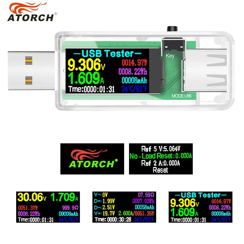 1XTransparent U96 U96 13 в 1 USB Тестер DC Цифровой вольтметр amperimetro Напряжение Ток вольтметр Амперметр детектор банк питания индикатор зарядного устройства - Цвет: 1XTransparent U96